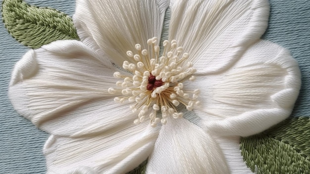 Broderie tradițională pe material pastel